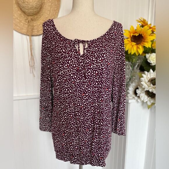 Winter Wine Long-sleeved Heart Design Tunic - Picture 1 of 5